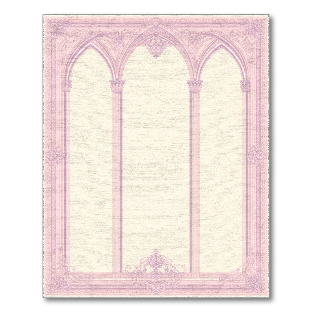 Pink Ornate Triple Arch Area Rug