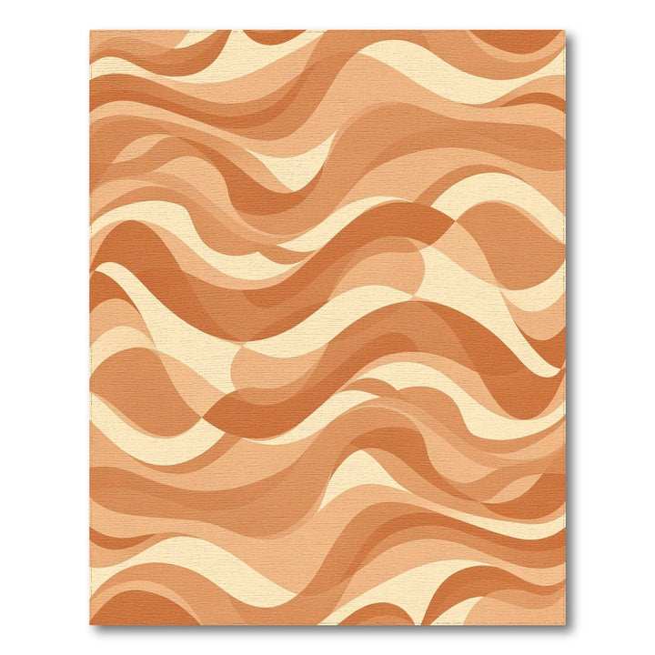 Abstract Wave Brown Tan Area Rug