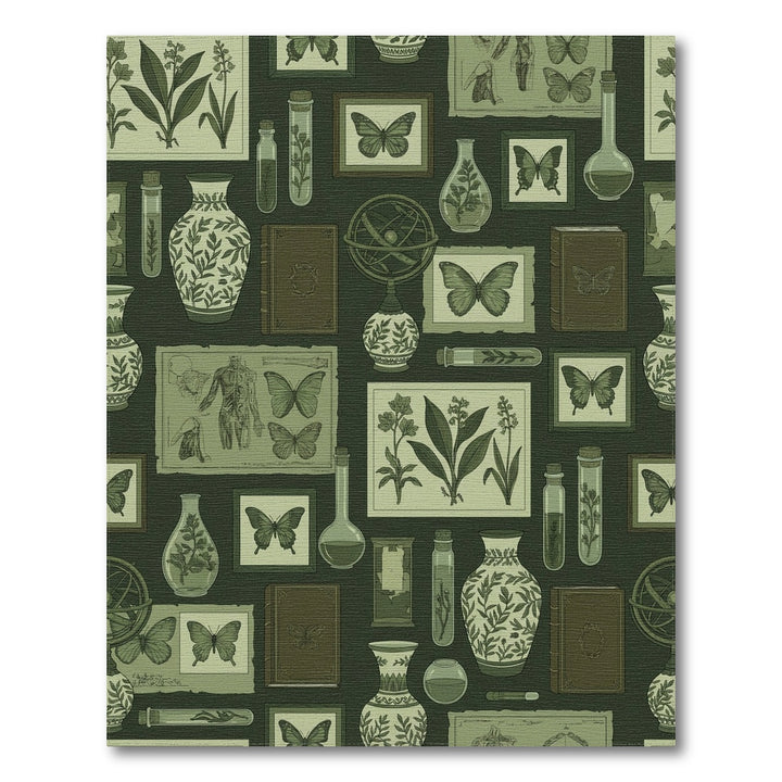 Vintage Botanical Butterfly Collection Rug