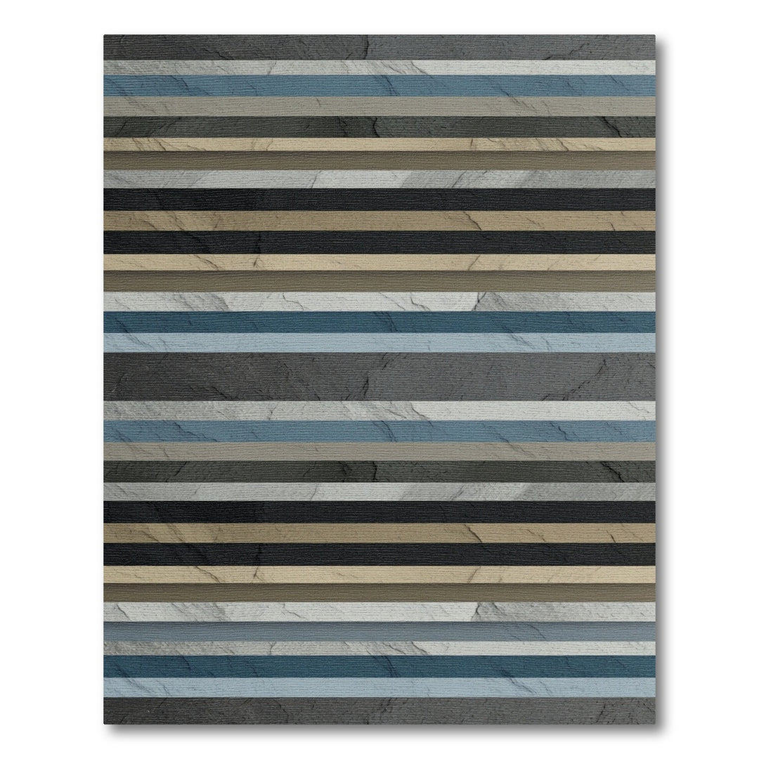 Modern Abstract Horizontal Stripe Rug