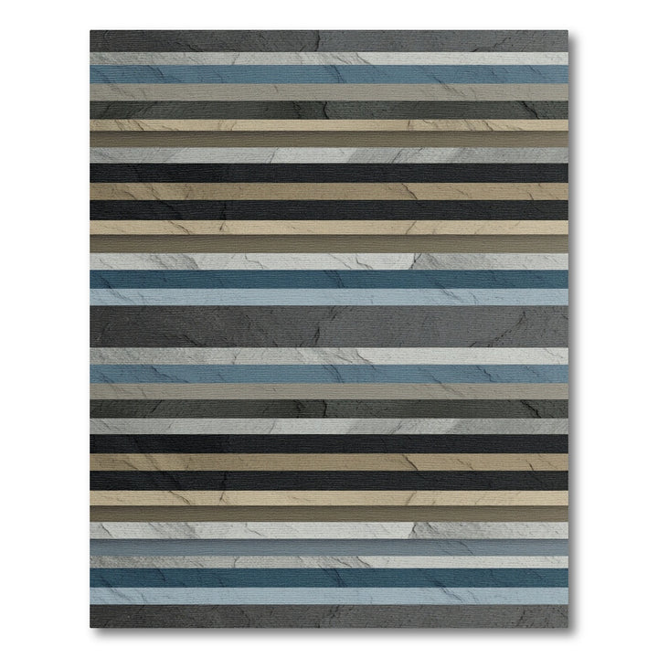 Modern Abstract Horizontal Stripe Rug