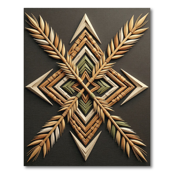 Natural Woven Arrow Starburst Rug