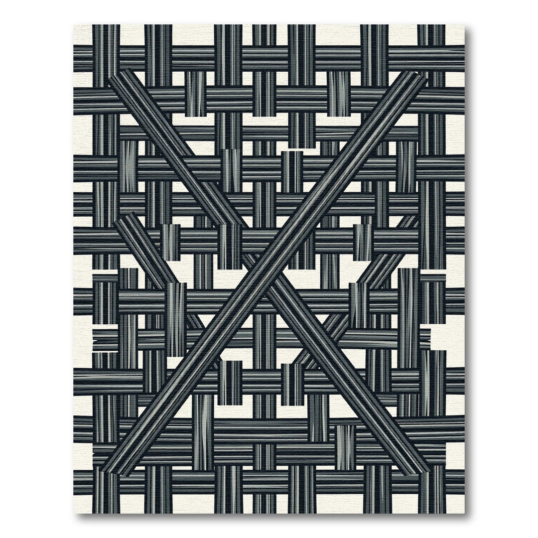 Modern Black White Woven Weave Rug