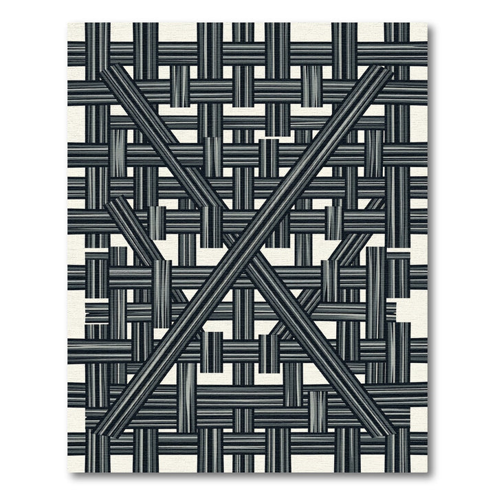 Modern Black White Woven Weave Rug