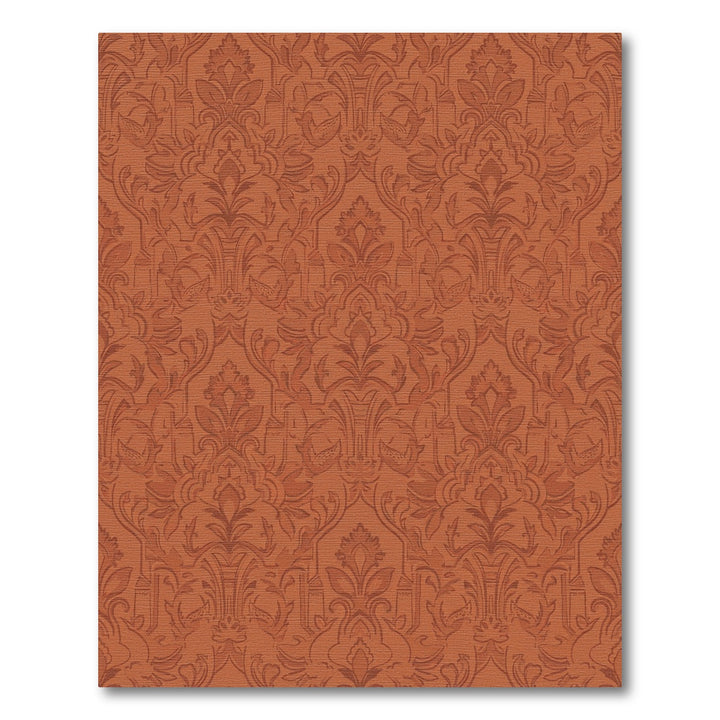 Terracotta Vintage Scroll and Leaf Rug