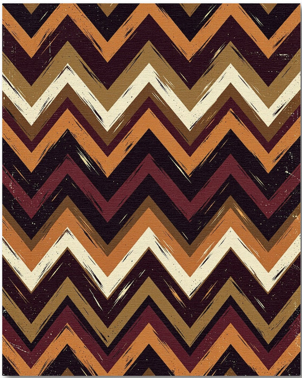 Retro Chevron Rug With Earthy Tones Rug