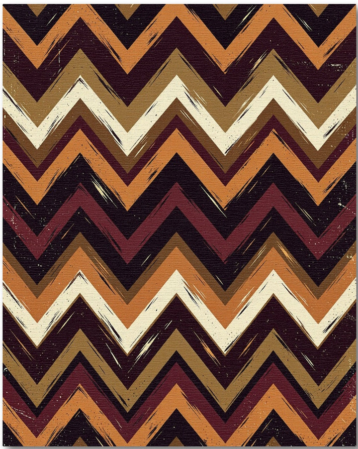 Retro Chevron Rug With Earthy Tones Rug