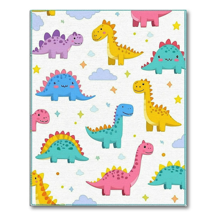 Multi-color and Patterns Colorful Dinosaur Kids Cartoon Area Rug