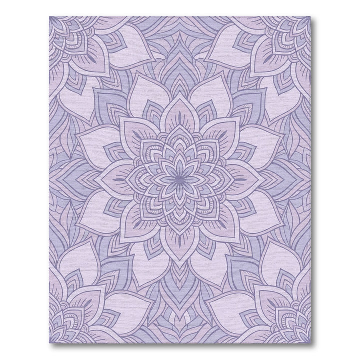Lavender Floral Mandala Concentric Layers Rug
