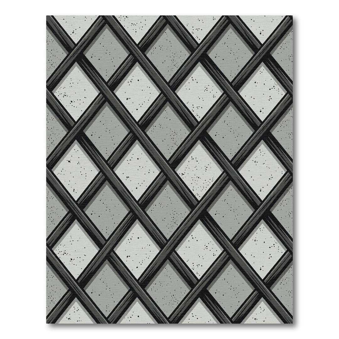 Monochromatic Diamond Lattice Texture Rug