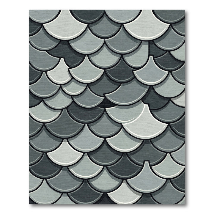 Monochromatic Scalloped Fan Tessellation Rug