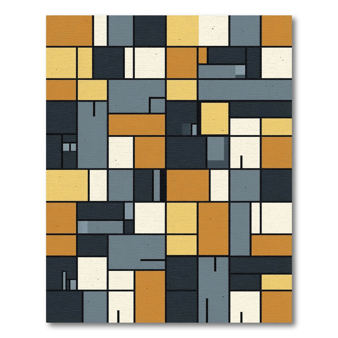 Modern Graphic Block Grid Rug