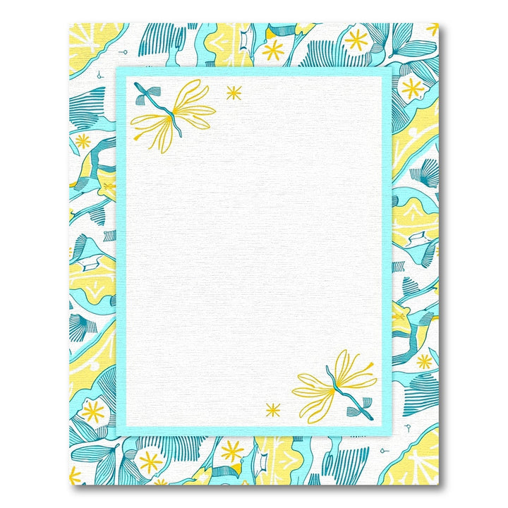 Turquoise Yellow Botanical Blossom Rug