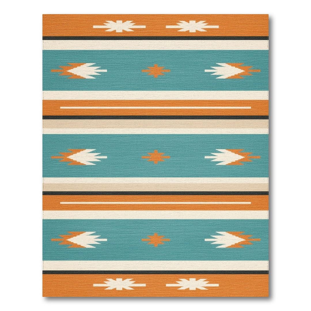 Southwestern Teal Arrowhead Area Rug