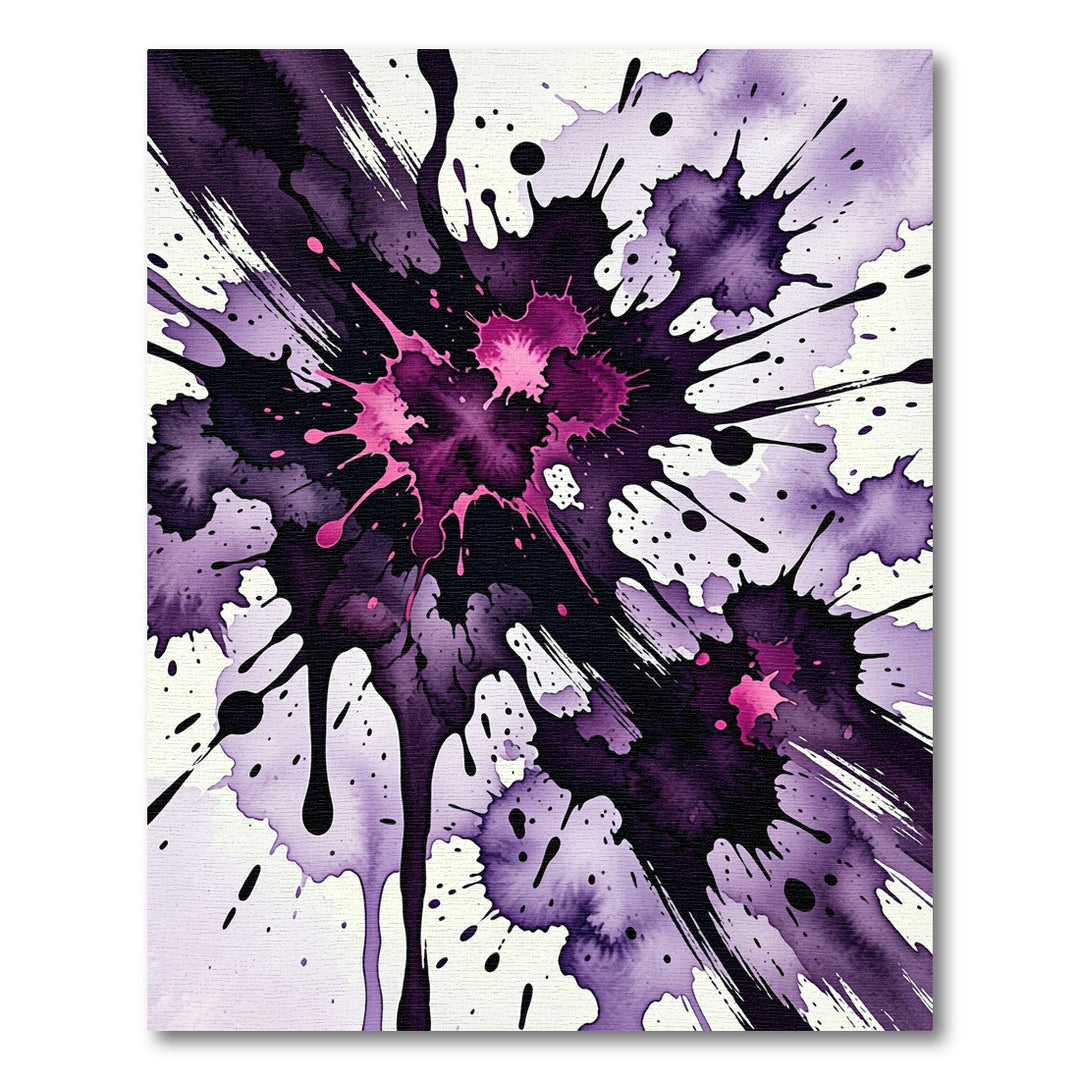 Abstract Purple Magenta Splatter Rug