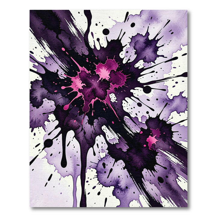 Abstract Purple Magenta Splatter Rug