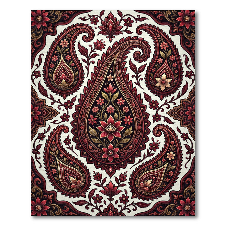 Kashmiri Red Floral Paisley Rug