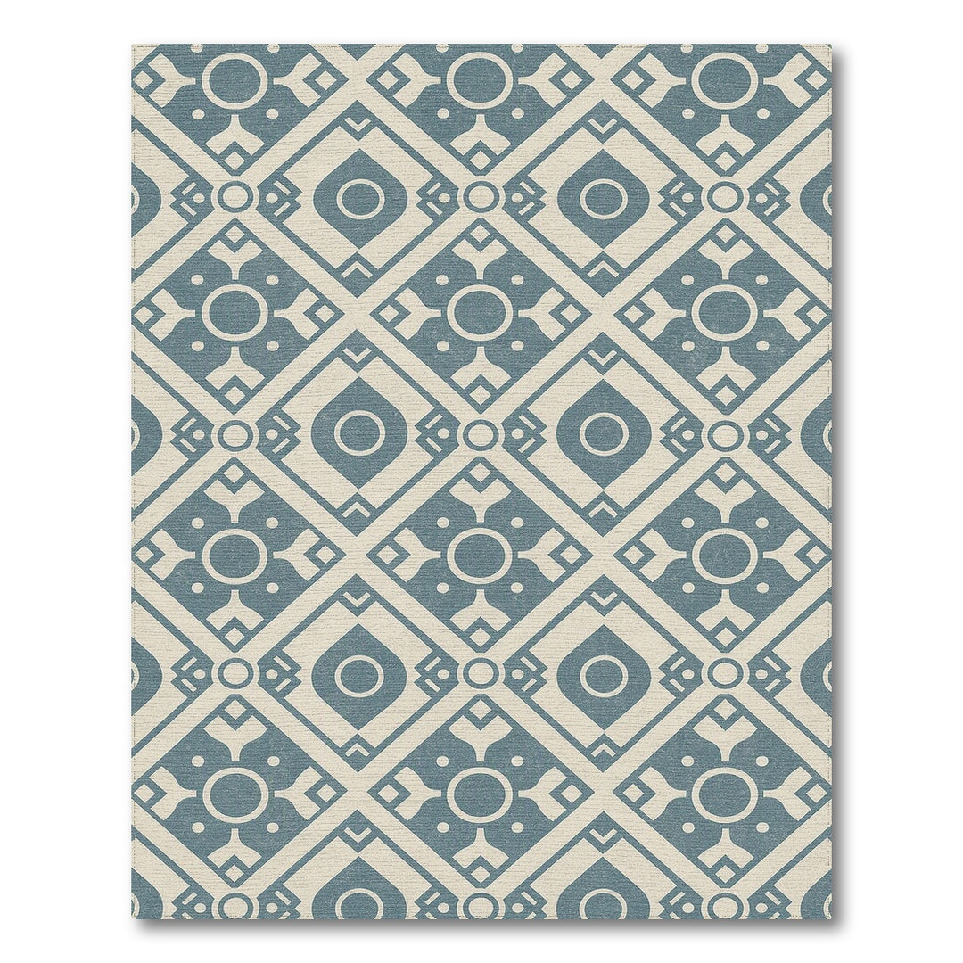 Teal Geometric Diamond Geometric Modern Area Rug