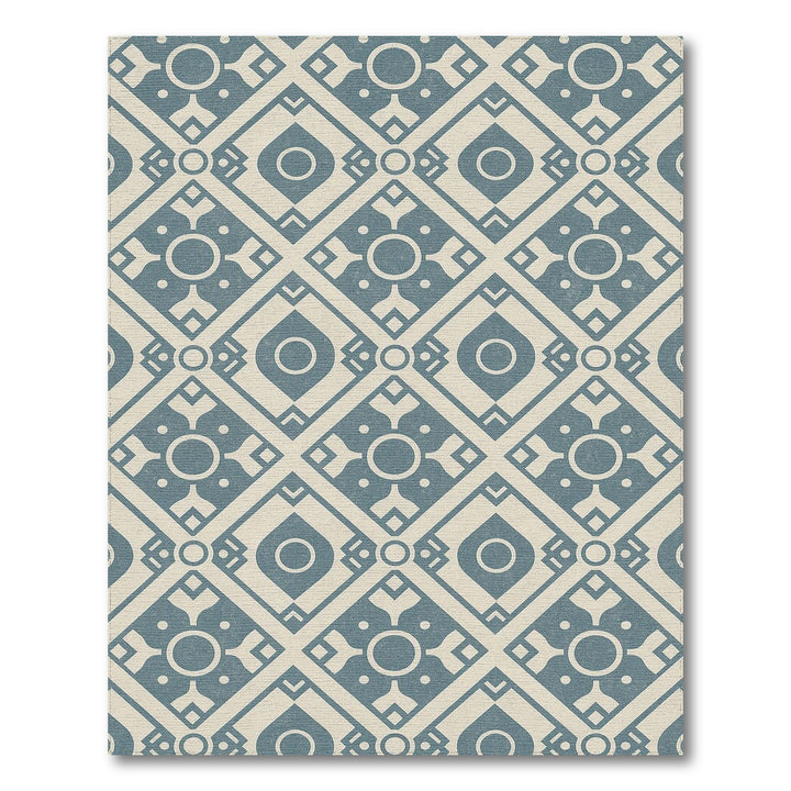 Teal Geometric Diamond Geometric Modern Area Rug