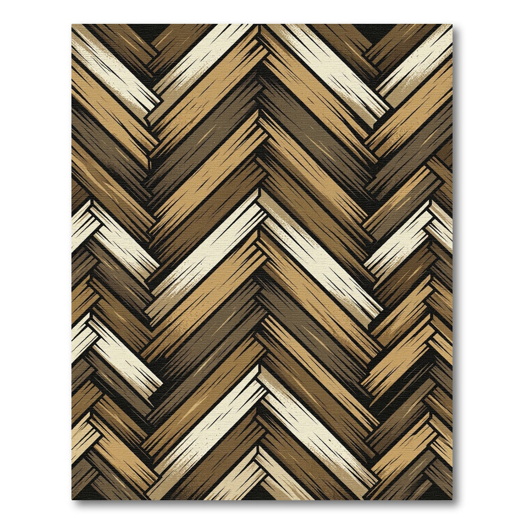 Earthy Wood Grain Herringbone Rug