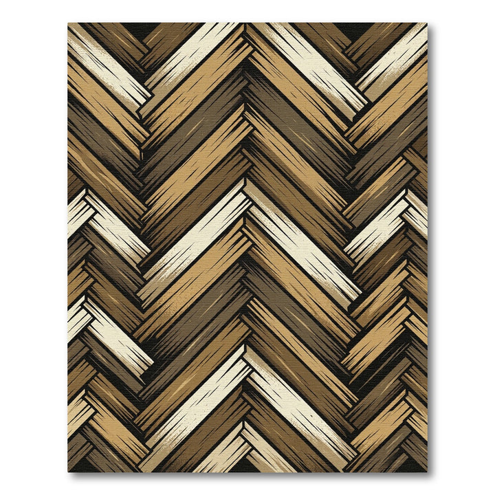 Earthy Wood Grain Herringbone Rug