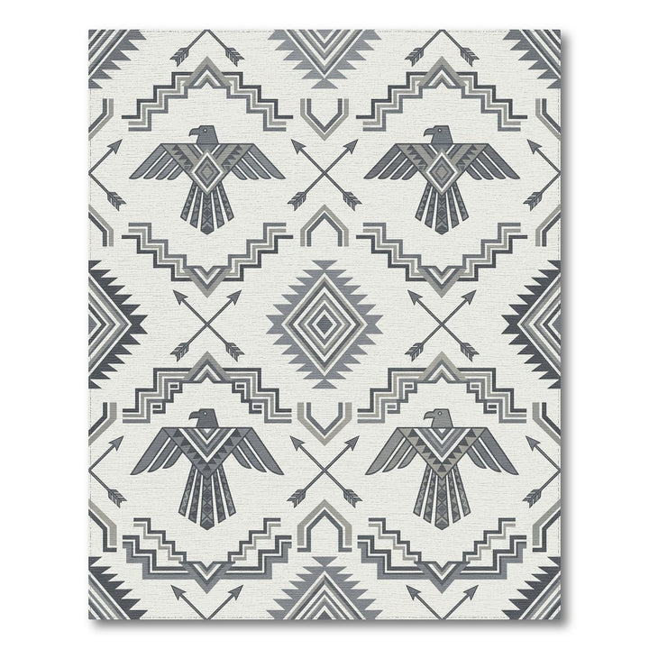 Gray Thunderbird Arrows Geometric Repetition Rug