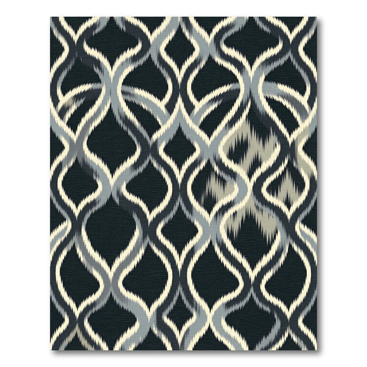 Onyx Ikat Quatrefoil Geometric Rug