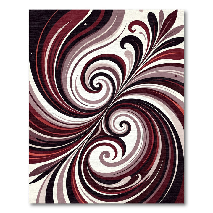 Crimson Swirl Abstract Art Rug