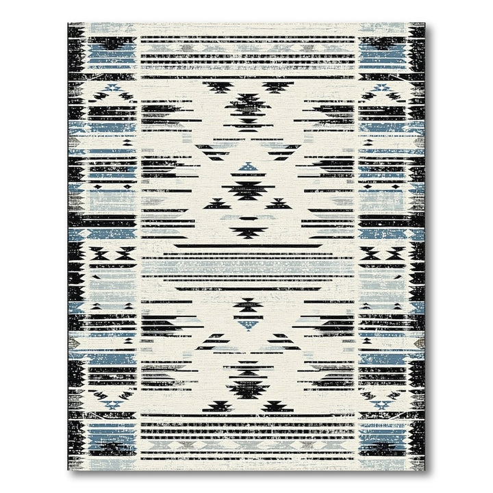 Heritage Tribal Blue Geometric Tribal Area Rug