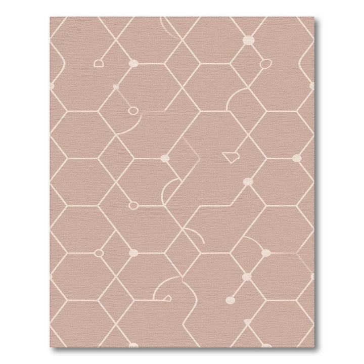 Beige and Neutral Beige Geometric Hexagon Area Rug