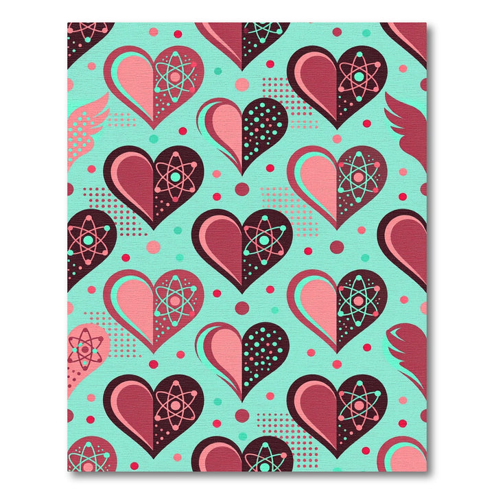 Atomic Heart Geometric Teal Pink Rug