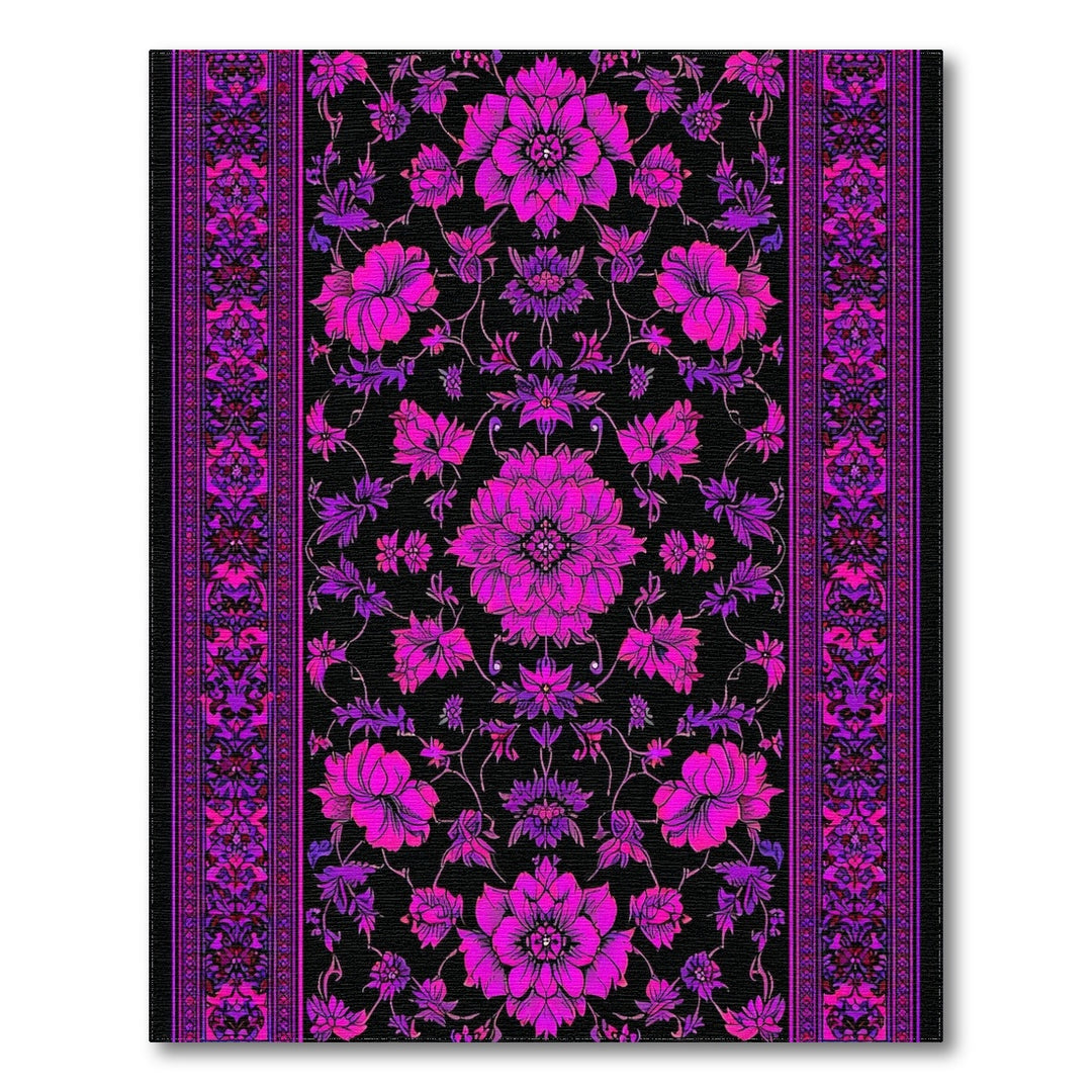 Vivid Purple Floral Area Rug