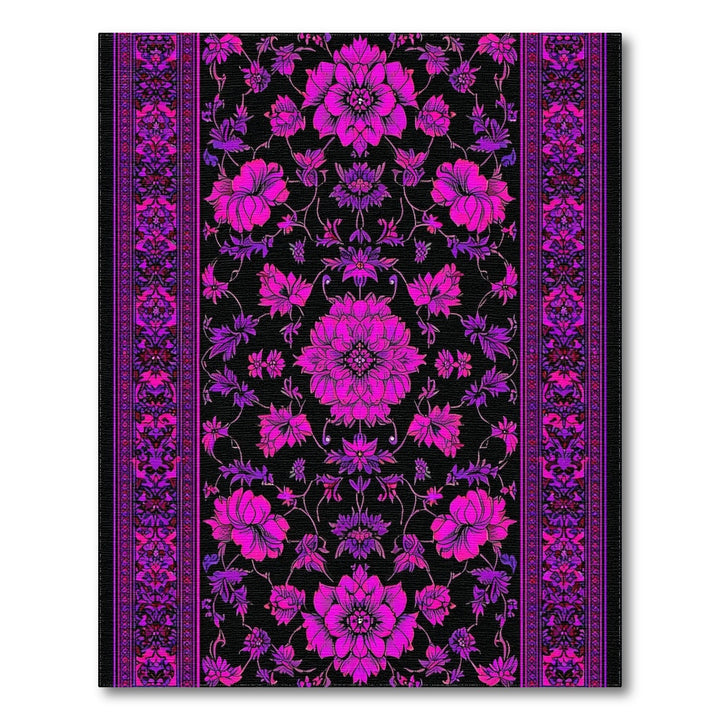 Vivid Purple Floral Area Rug