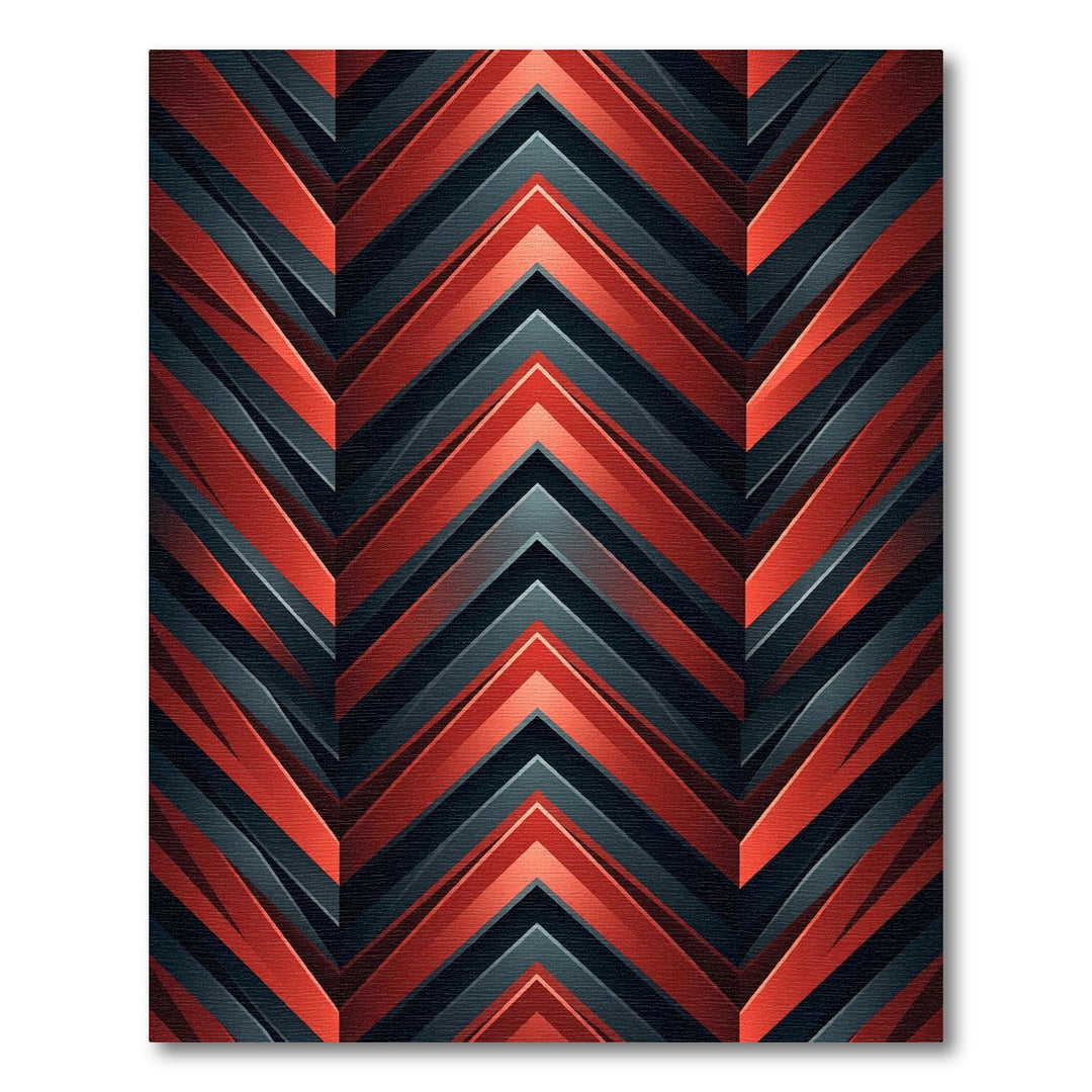 Crimson Chevron Arrow Composition Rug