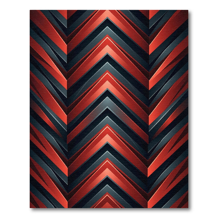 Crimson Chevron Arrow Composition Rug