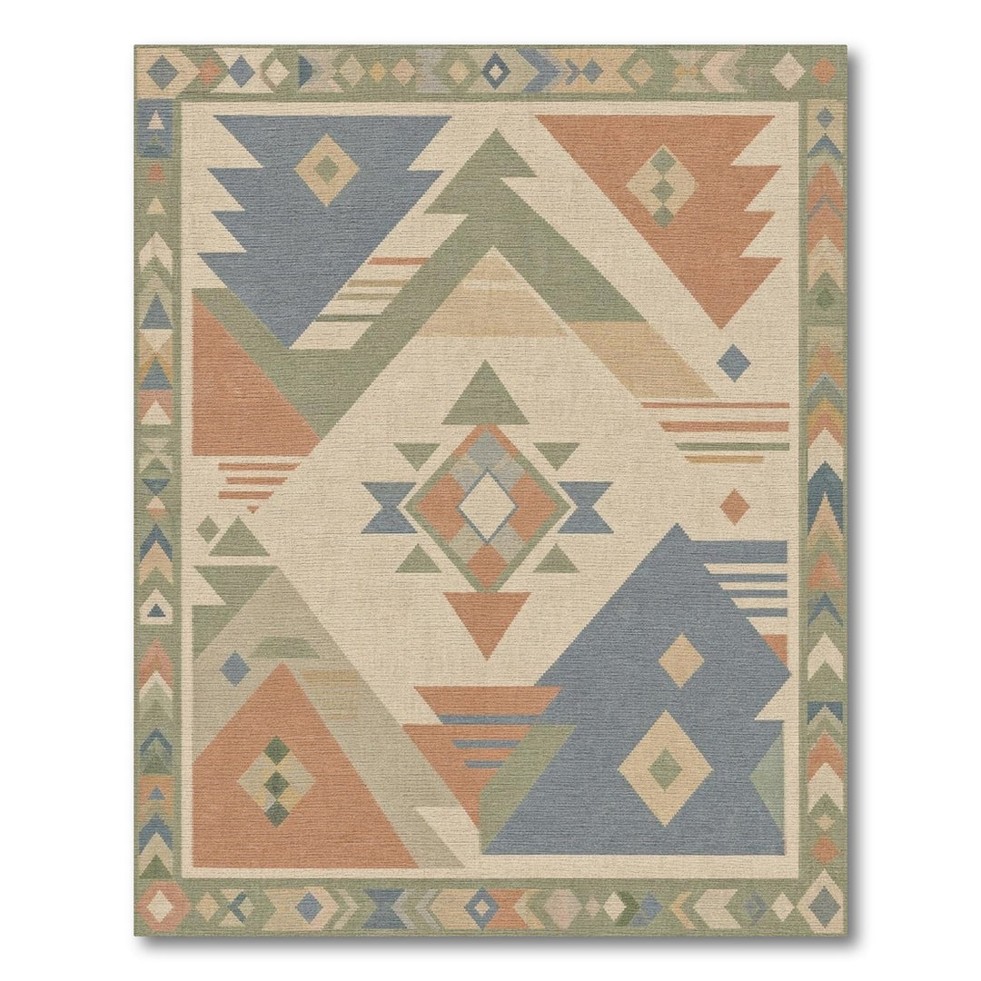 Beige and Neutral Geometric Southwestern Geometric Beige Area Rug