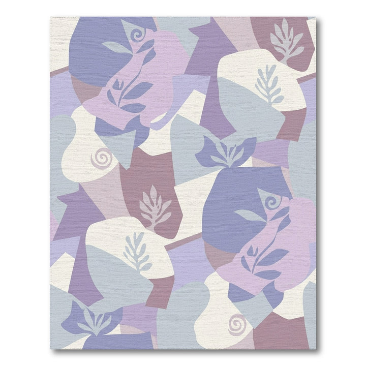 Purple Lilac Abstract Floral Collage Rug
