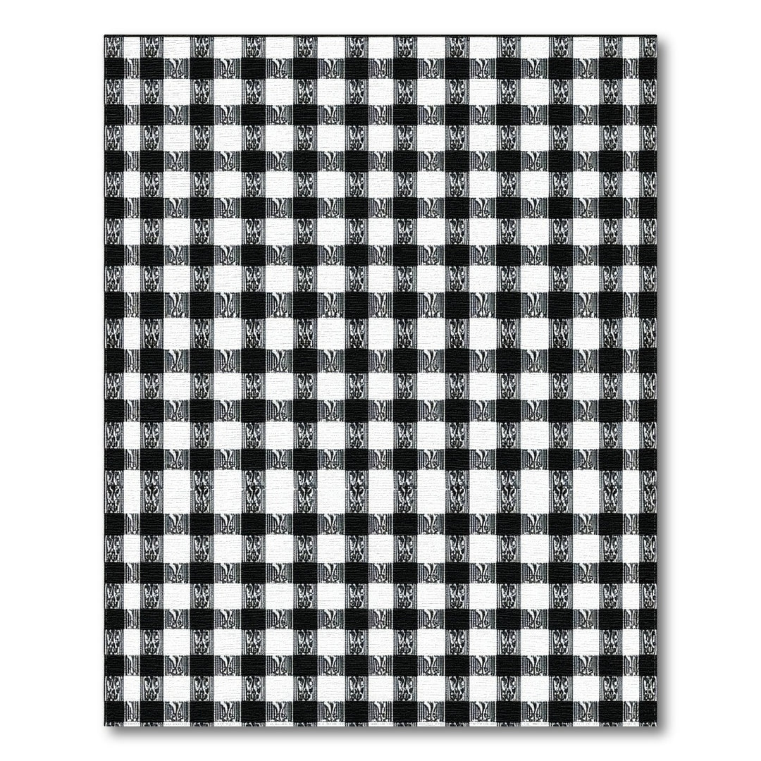 Black White Checkered Geometric Area Rug
