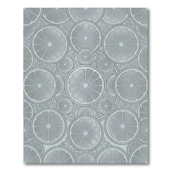 Silver Citrus Slice Mandala Repeat Rug