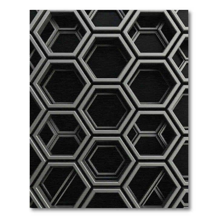 Charcoal Gray Geometric Honeycomb Rug