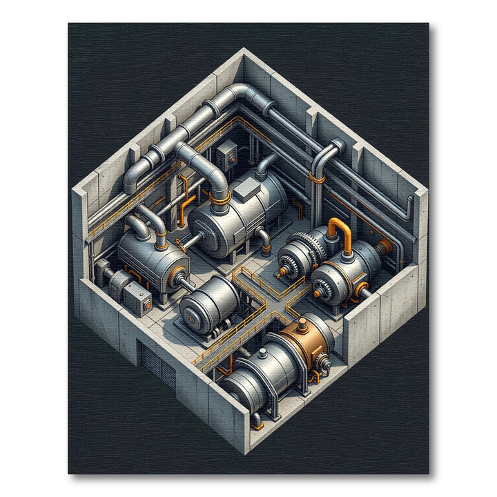 Industrial Concrete Machine Core Rug