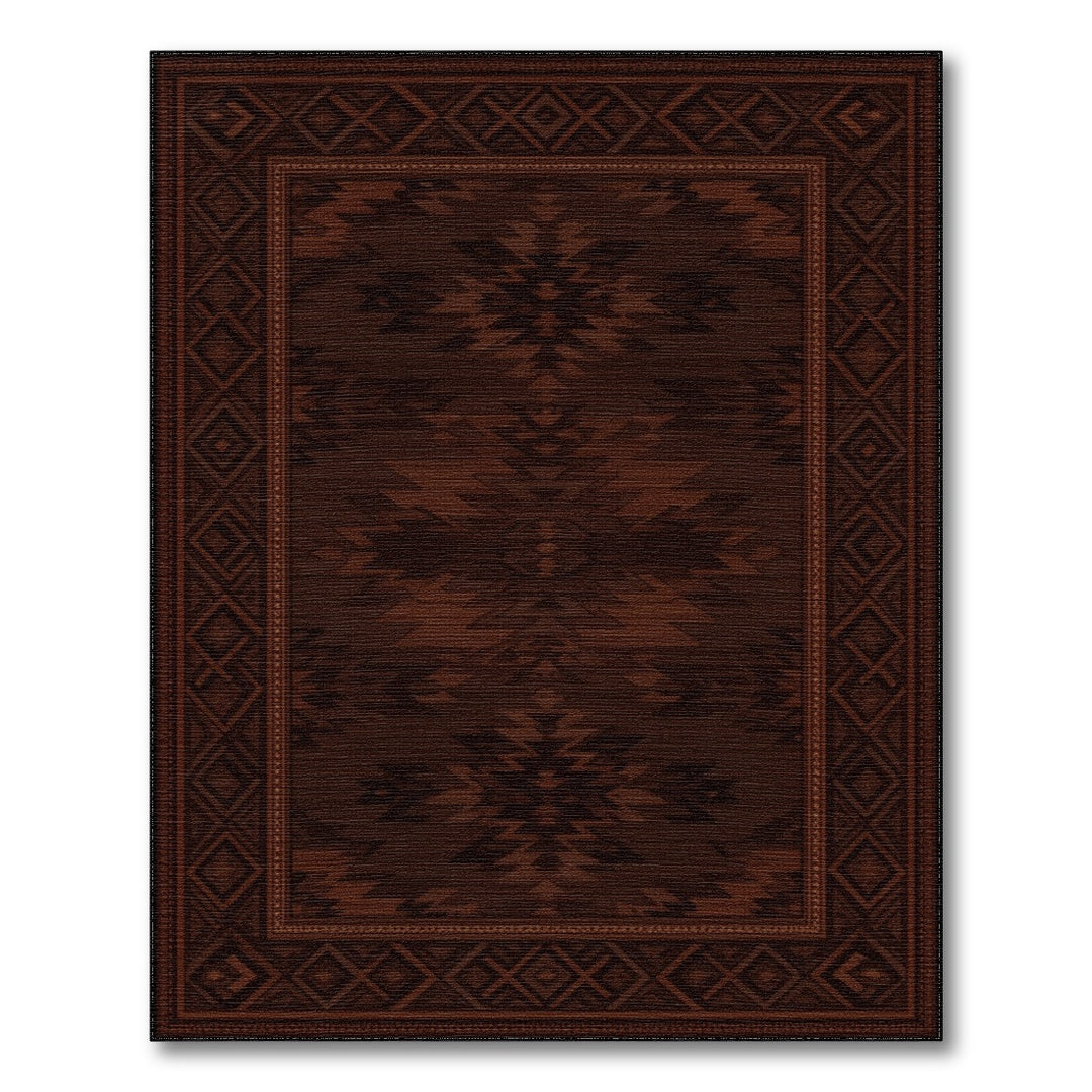 Dark Brown Heritage Tribal Area Rug