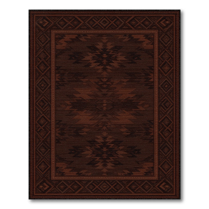 Dark Brown Heritage Tribal Area Rug
