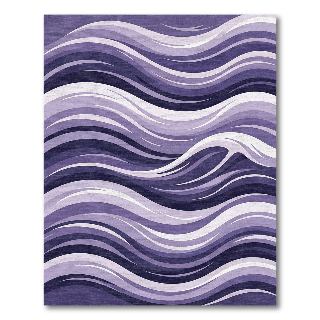 Modern Purple Wave Abstract Rug