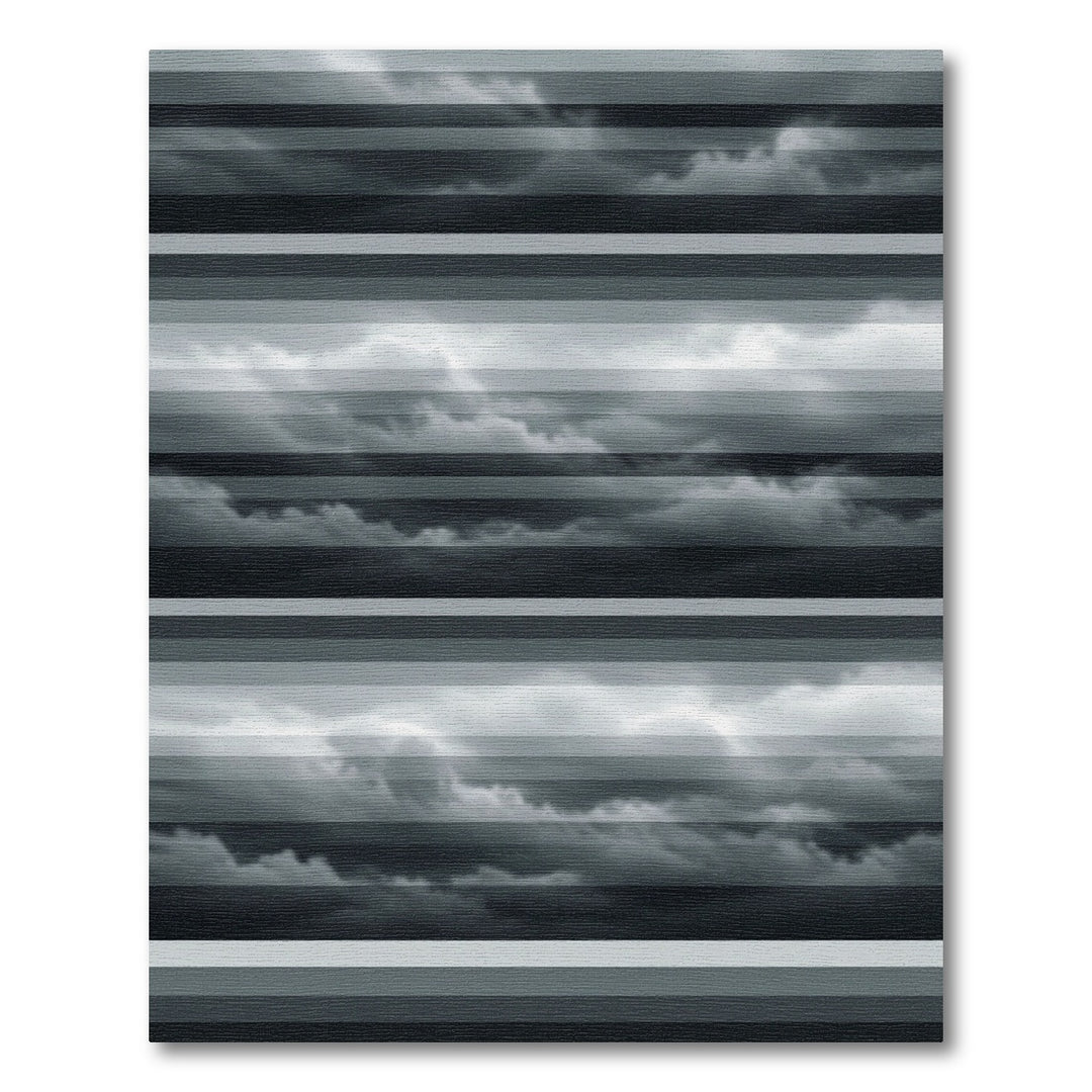 Moody Gray Stormy Sky Stripes Rug