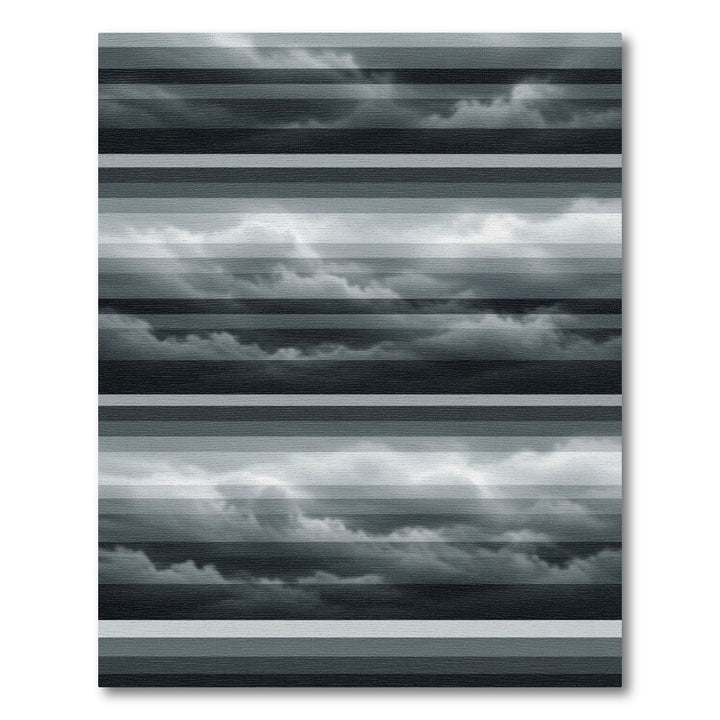 Moody Gray Stormy Sky Stripes Rug
