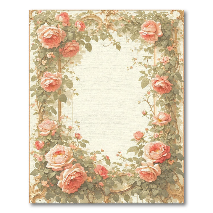 Pink Rose Floral Vintage Rug