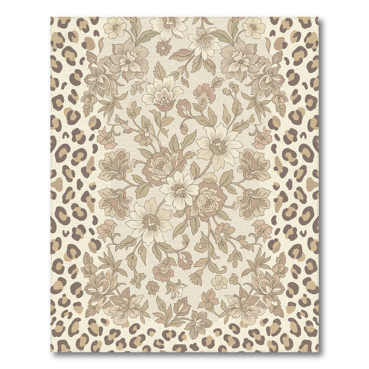 Neutral Floral Leopard Harmony Rug