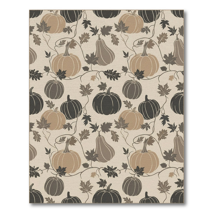 Autumn Pumpkin Vine Swirl Rug