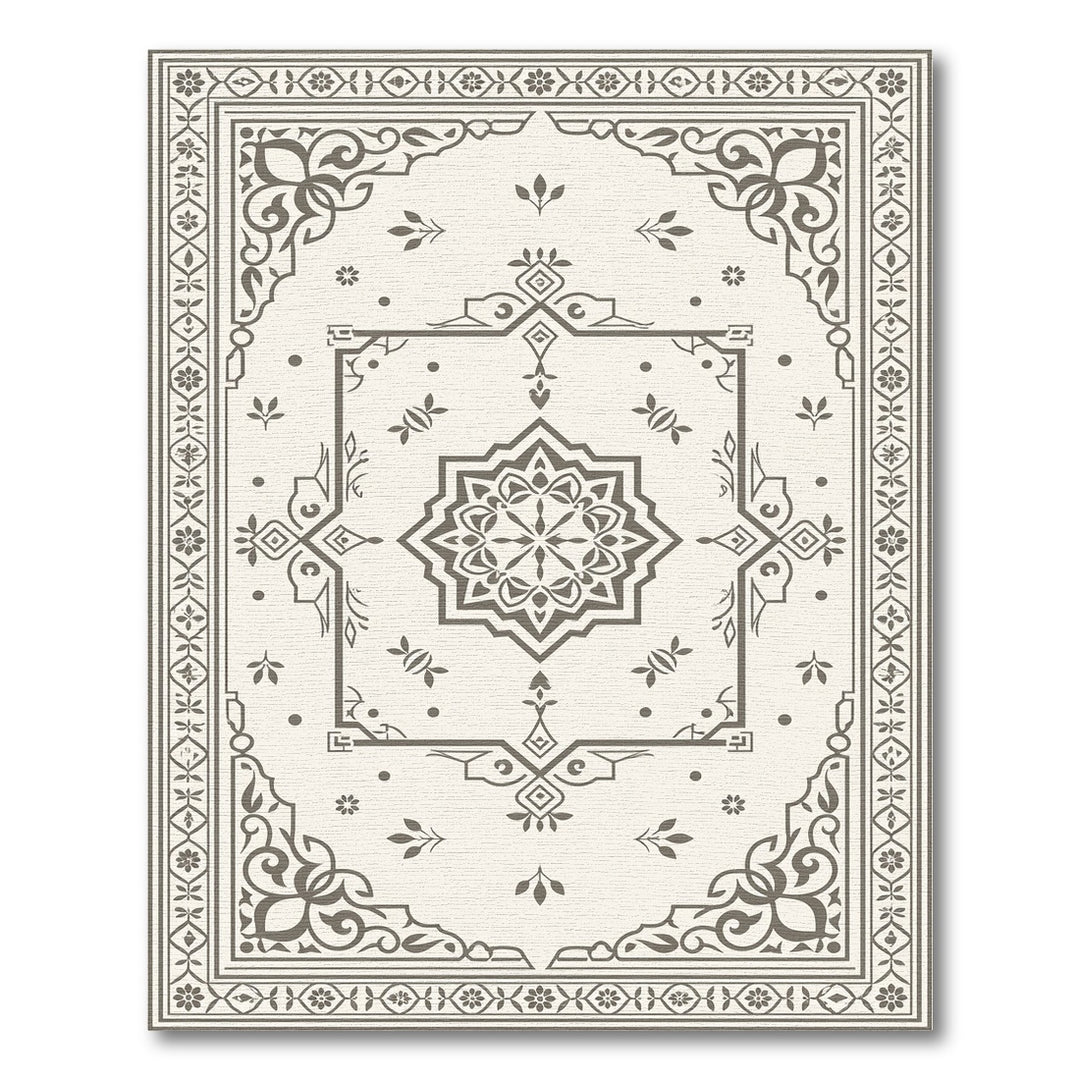 Grey Persian Medallion Area Rug
